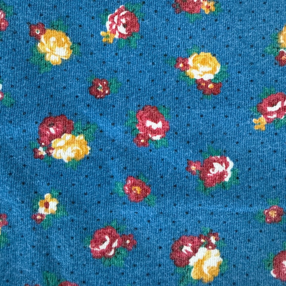 Lauren Ralph Lauren Floral Polka Dot Tank Top Vintage 90s Cotton PS Navy Blue - Picture 7 of 7